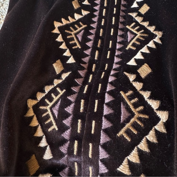 Free People x Driftwood Farrah Embroidered Velvet Pull on Flares S pants flared - Picture 11 of 11